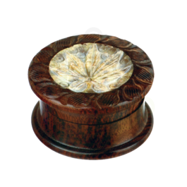 Grinder Madera Mini Rosewood Stone Mix Leaf Carved 24mm