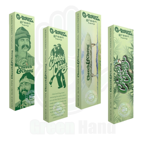 PAPEL KING SIZE Cheech & Chong -Bio Green Hemp Rolling Papers + Tips
