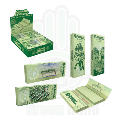 PAPEL 1 1/4 Cheech & Chong -Bio Green Hemp Rolling Papers + Tips